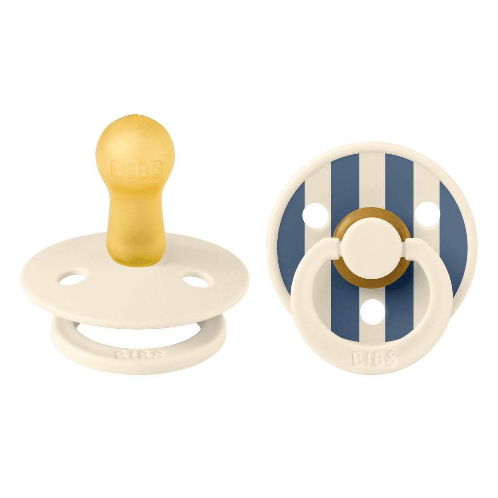 BIBS Dummy - Studio Block Ivory Blue