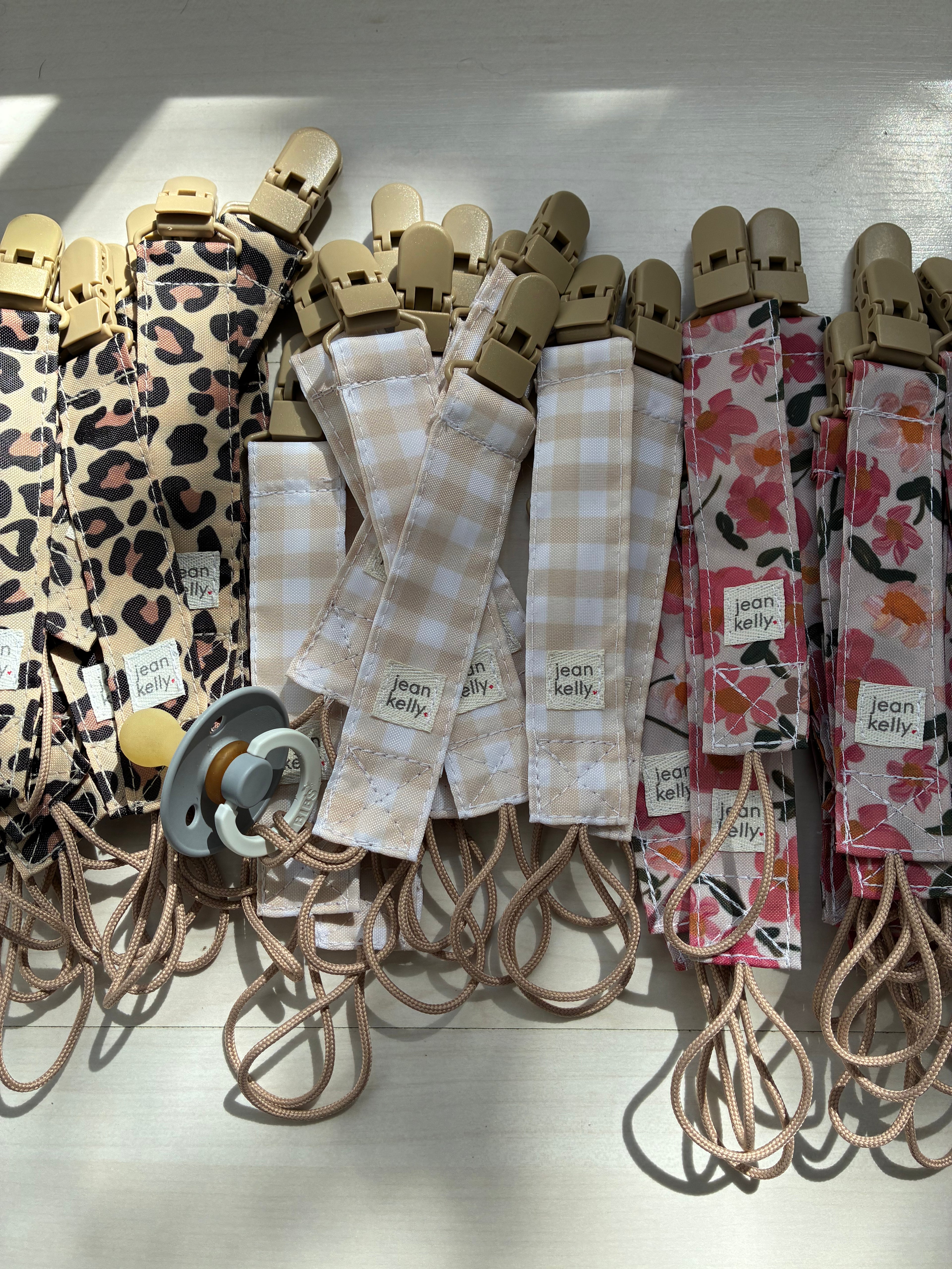 Leather Dummy Clip - Gingham material