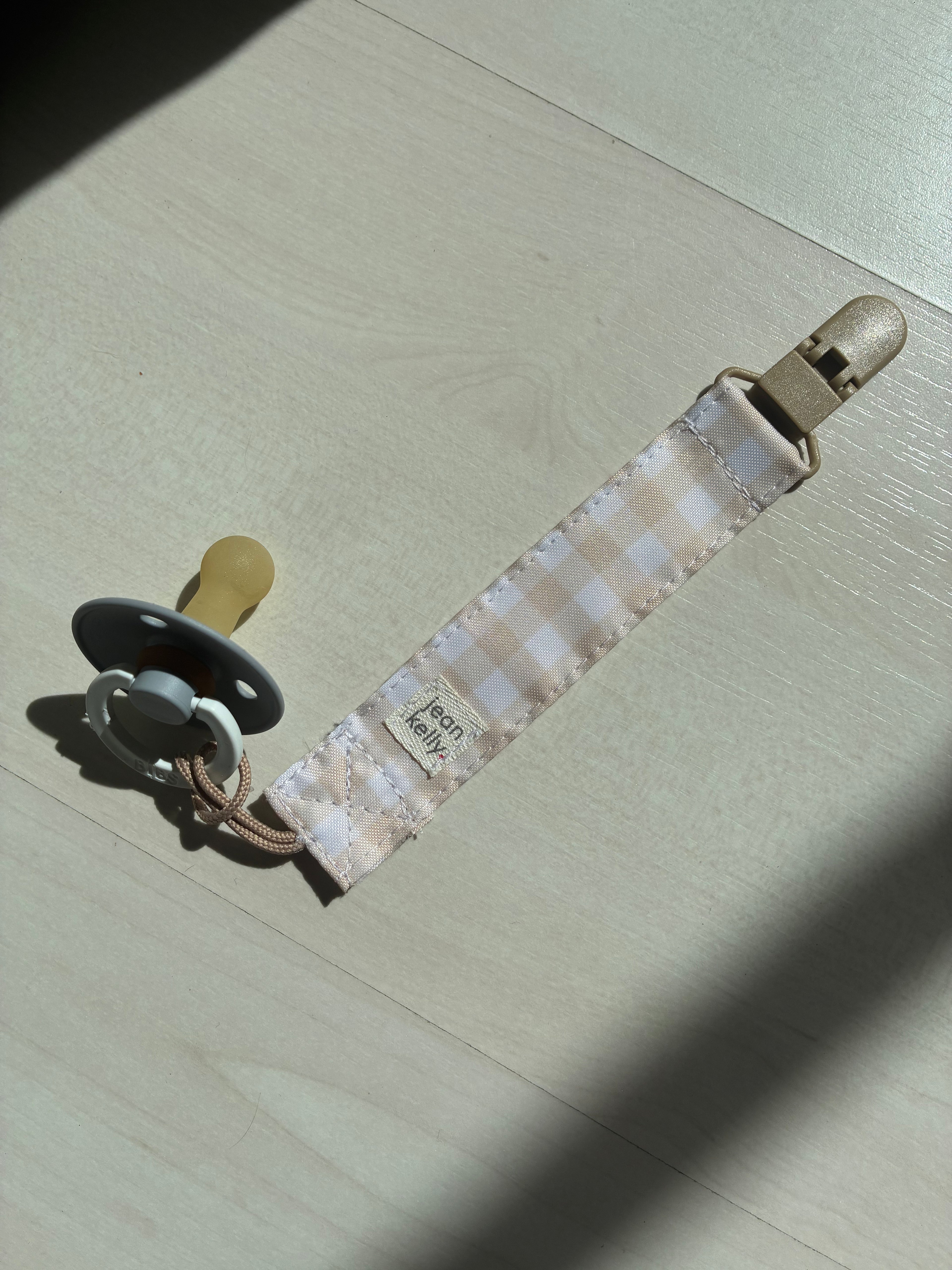 Leather Dummy Clip - Gingham material
