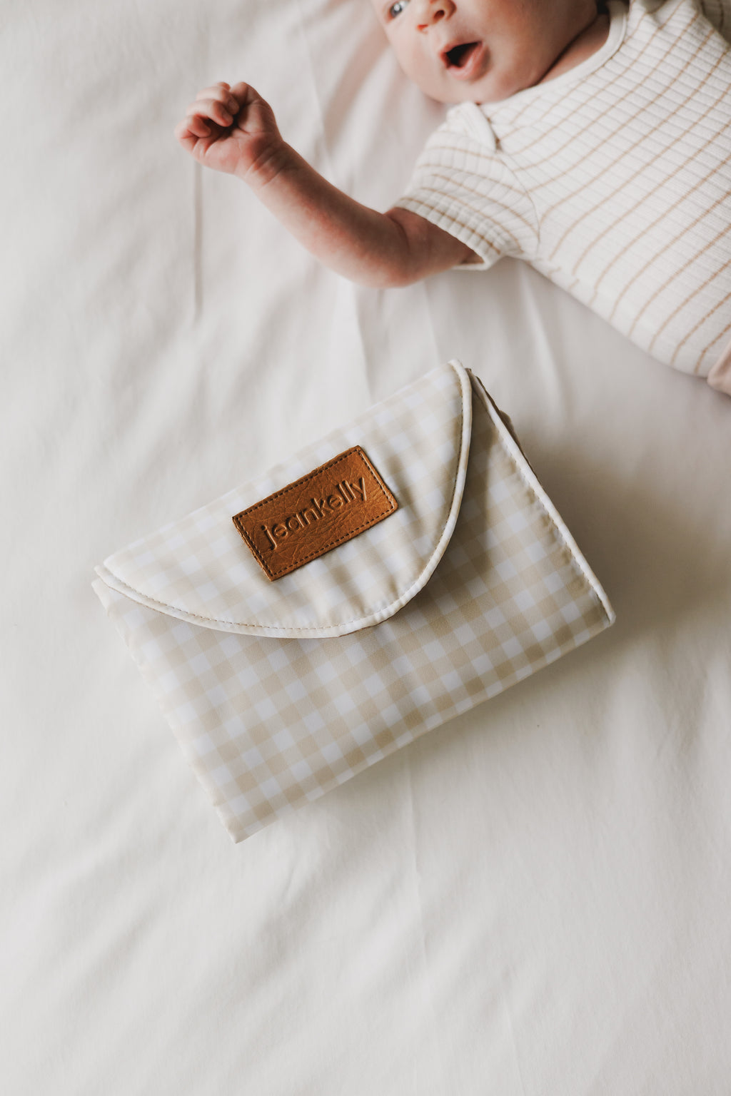 Jeankelly Padded Changing Mat - Beige Gingham