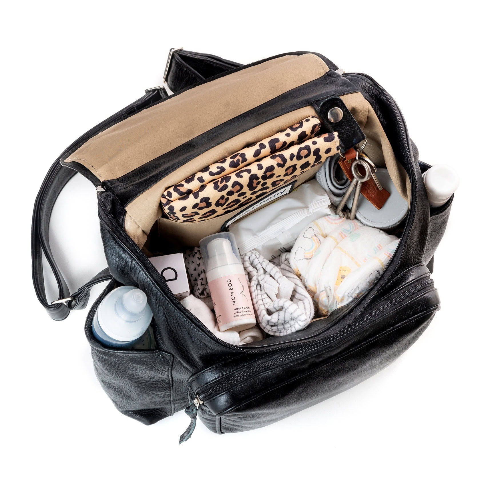 Jeankelly Classic Leather Backpack - Black