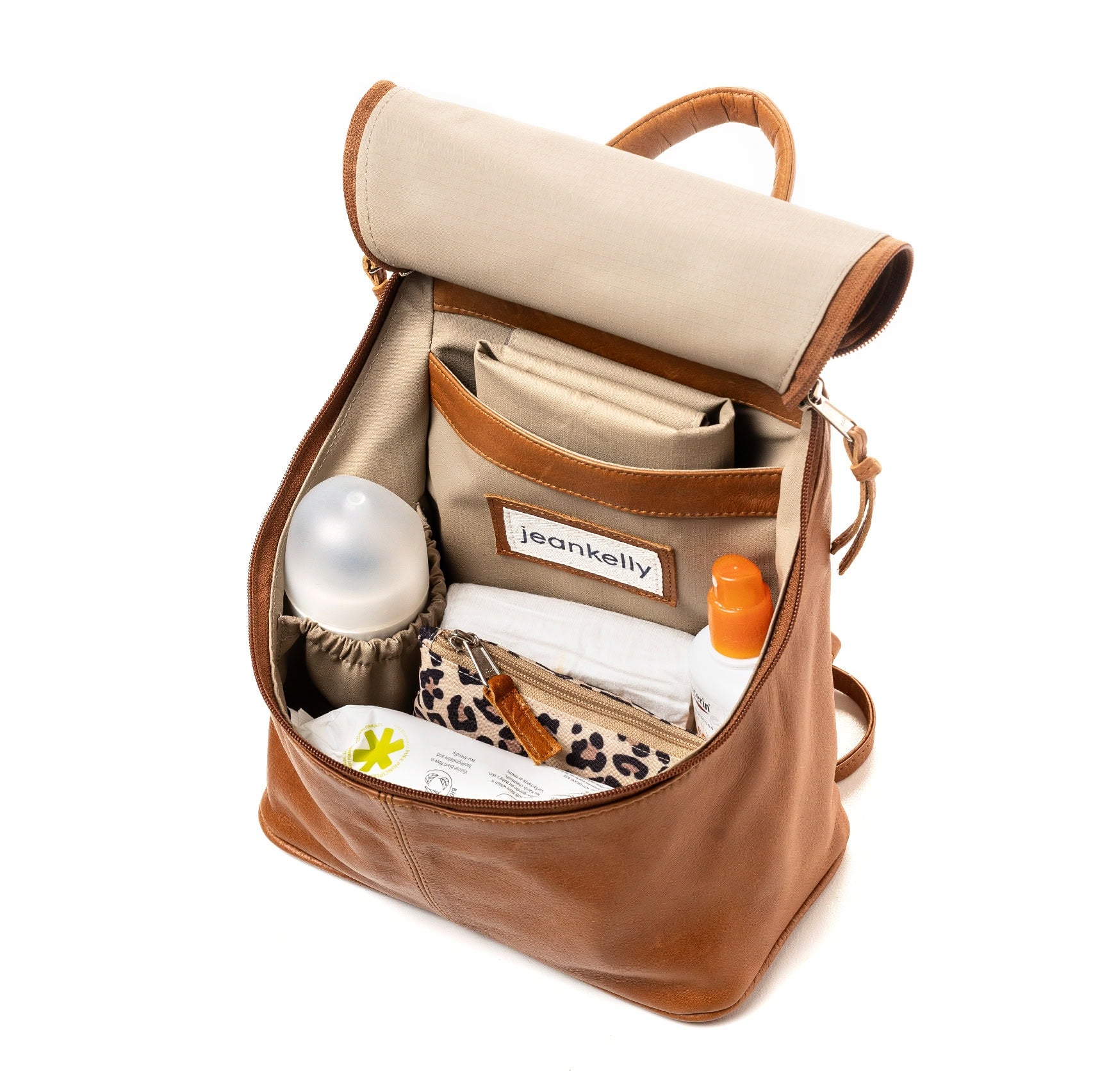 Jeankelly Classic Leather Mini Backpack - Toffee