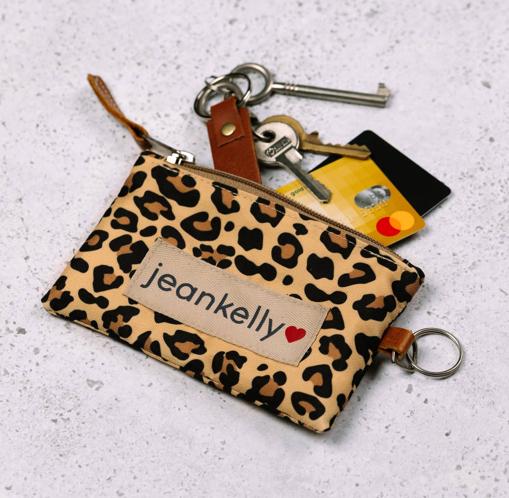 Leopard Print Gift Set - Dummy Pouch + Changing Mat + Leather Dummy Clip