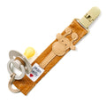 Leather Dummy Clip - Tan with hazelnut giraffe