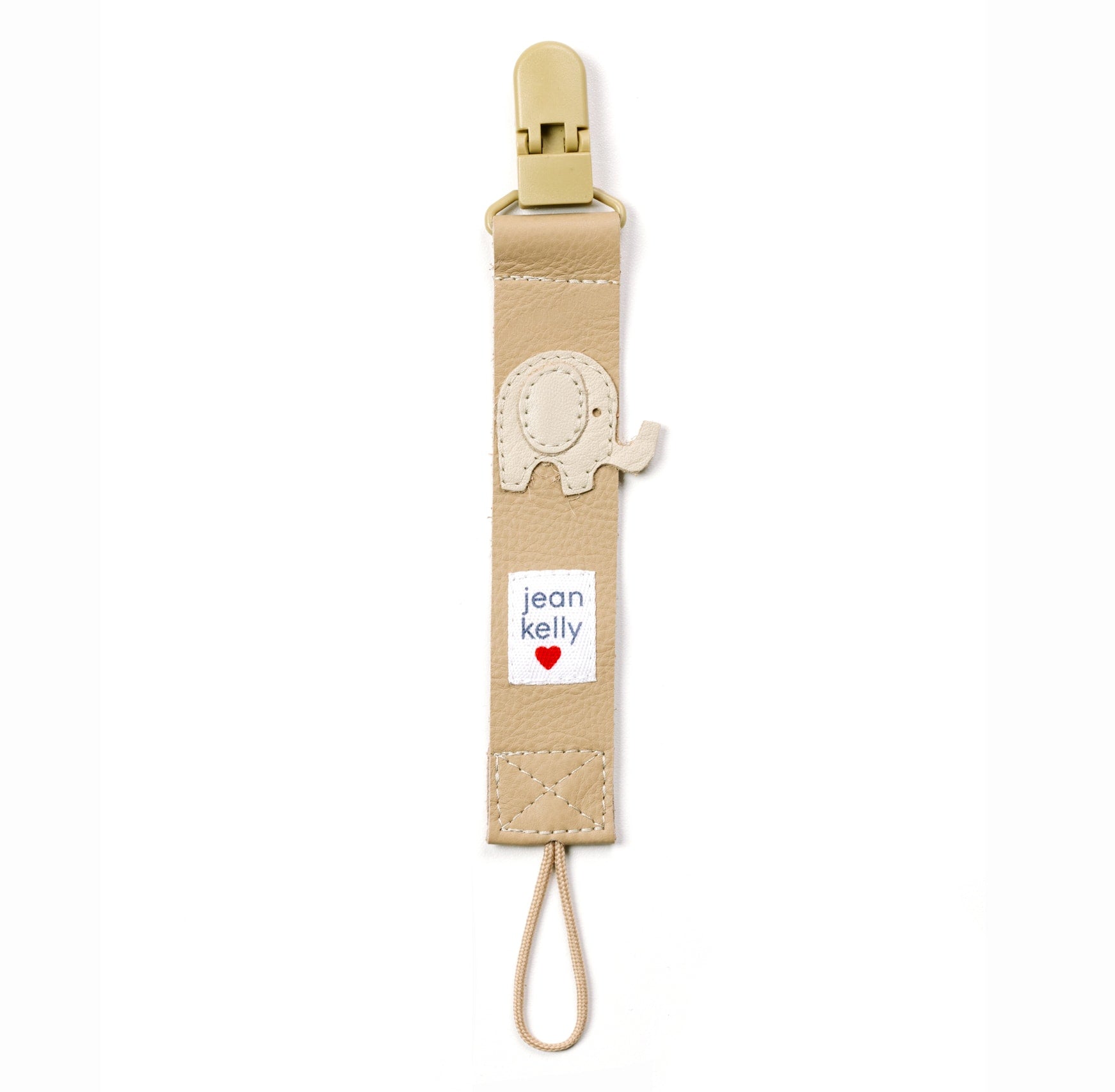 Leather Dummy Clip - Stone with Cream Ellie