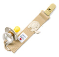 Leather Dummy Clip - Stone with Cream Ellie
