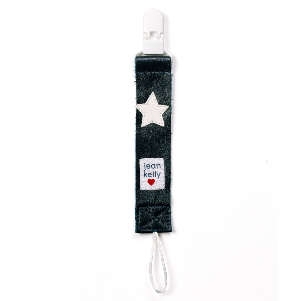 Leather Dummy Clip - Navy with White Star