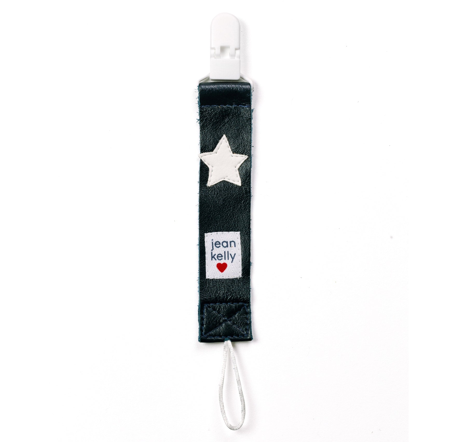 Leather Dummy Clip - Navy with White Star