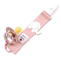 Leather Dummy Clip - pink with white ellie