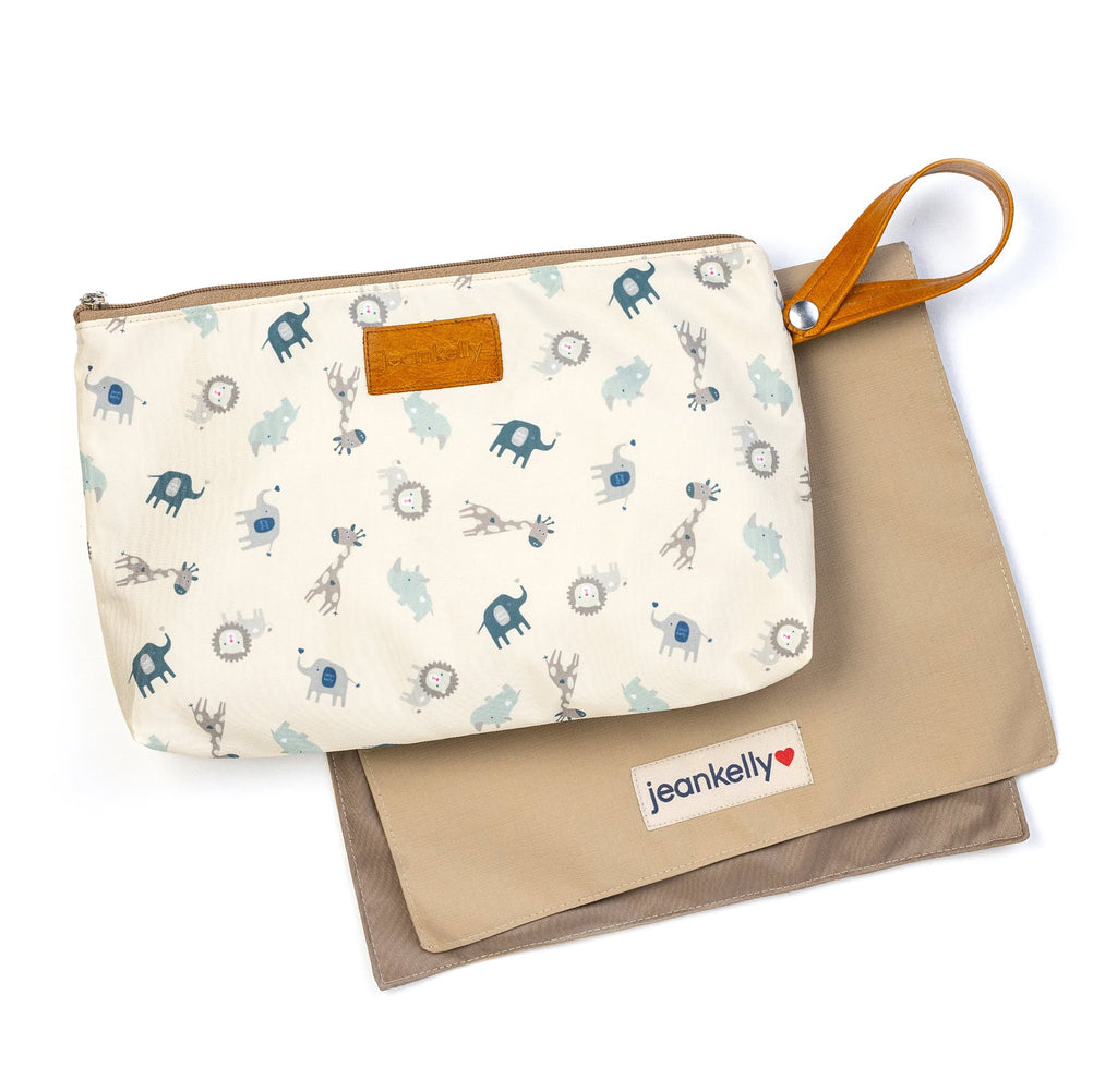 Jeankelly Changing Pouch With Tan Handle - Safari