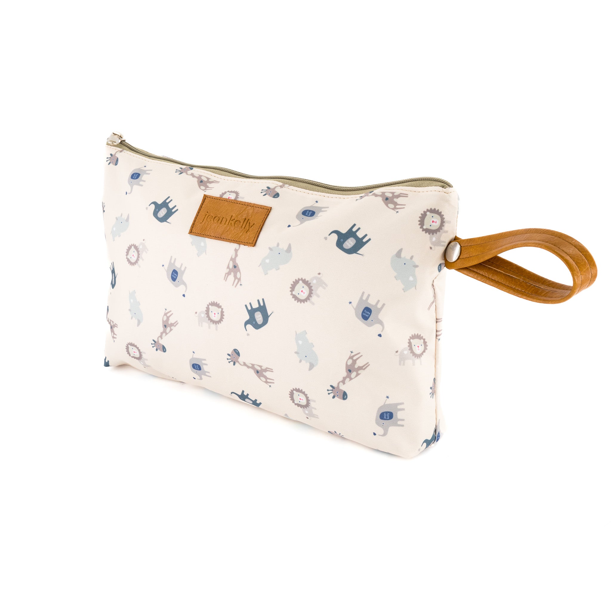 Jeankelly Changing Pouch With Tan Handle - Safari