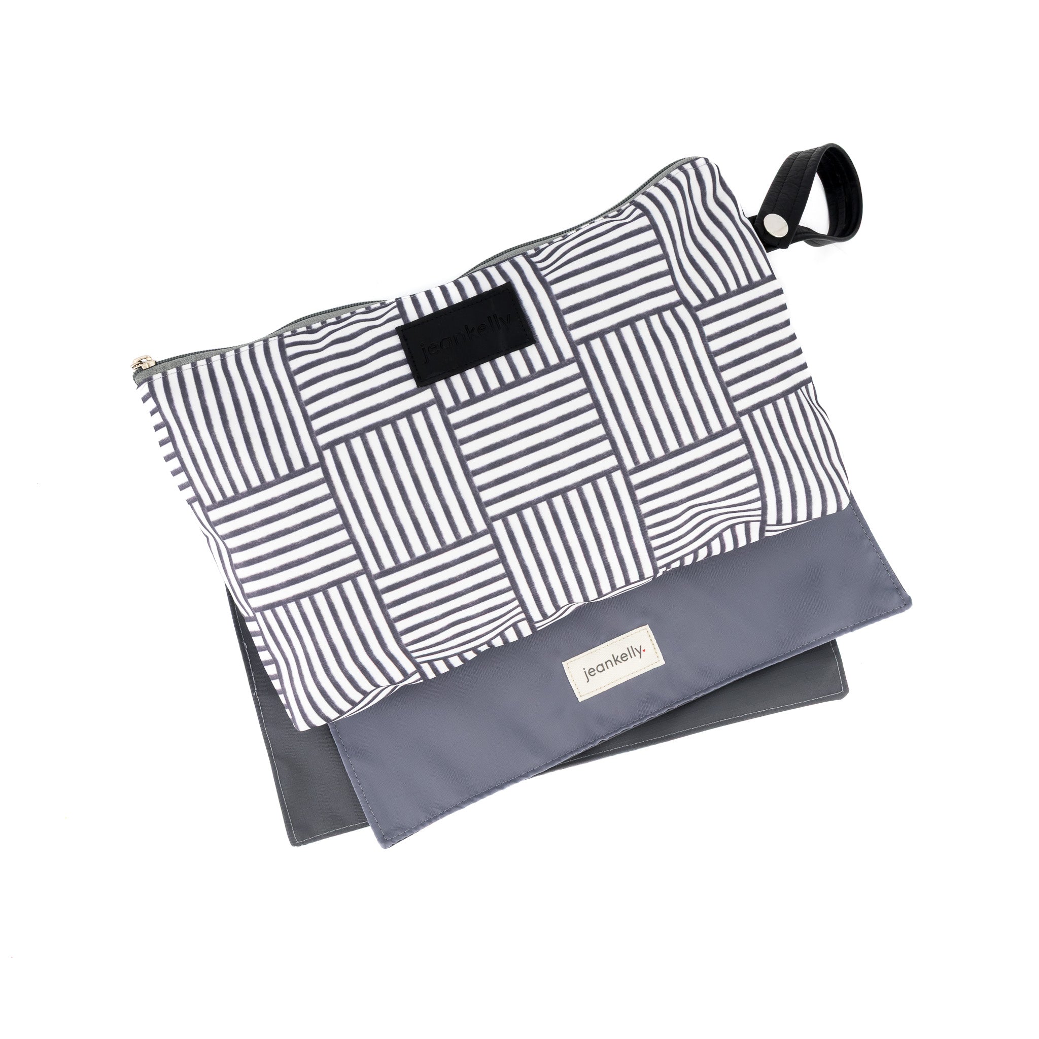 Jeankelly Changing Pouch With Black Handle - Stripey