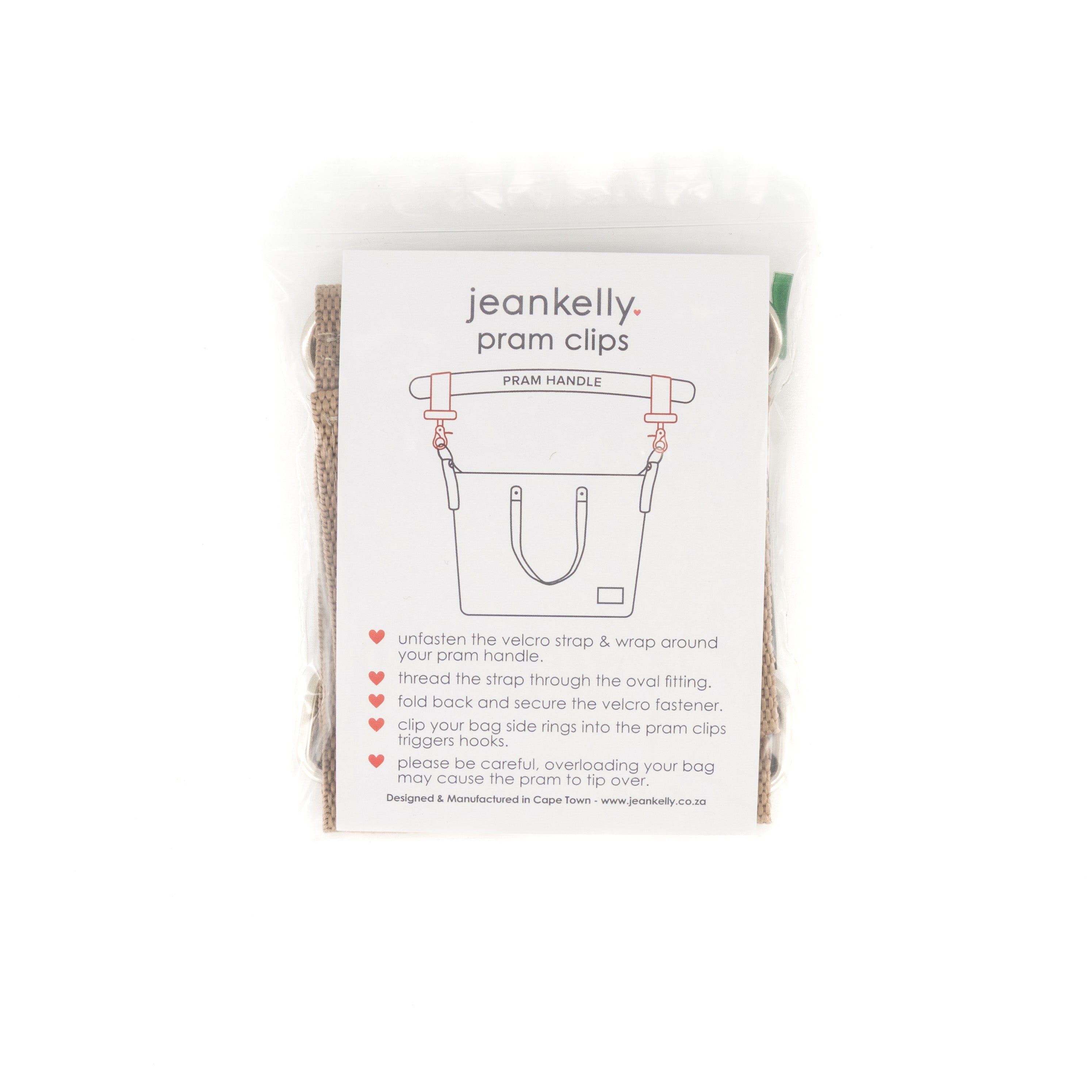 Pram Clips - Tan Set