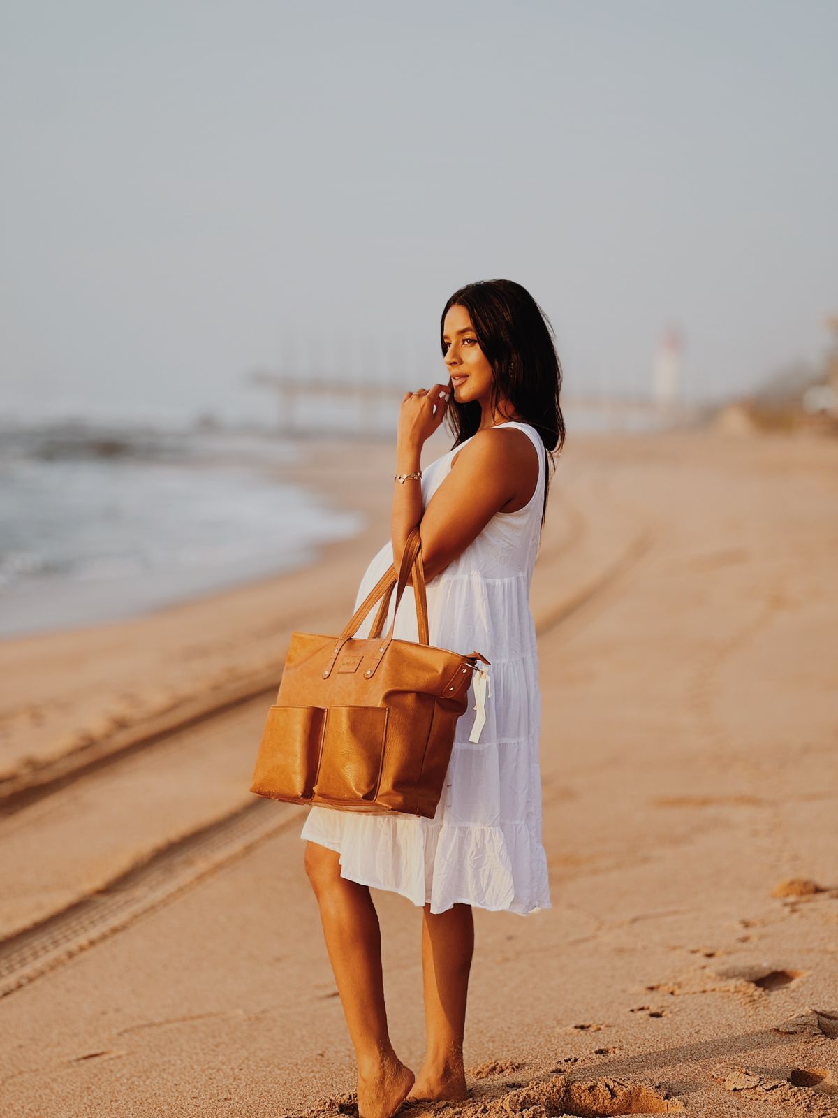 Jeankelly Butterscotch 2 Pocket Faux Leather Shopper