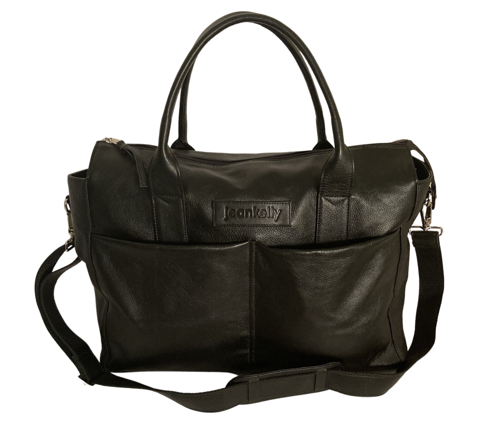 Jeankelly | Contemporary Black Leather Baby Bag